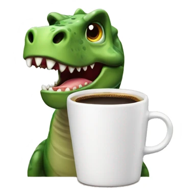 Dino mit kaffee sticker