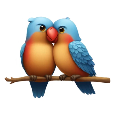 Love between cub bear and lovebird sticker