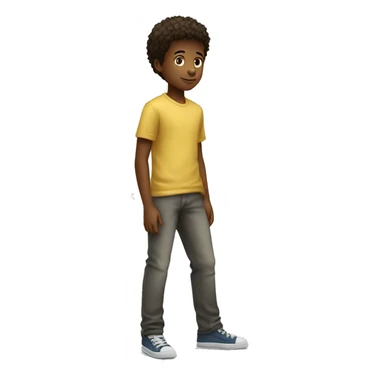 Eleve garcon debout blanc sticker