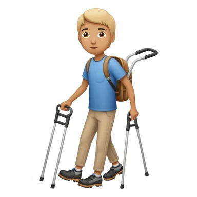 Create a person with crutches  sticker
