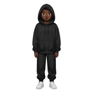 Oversized black hoodie and oversized pants dark aesthetic  sticker