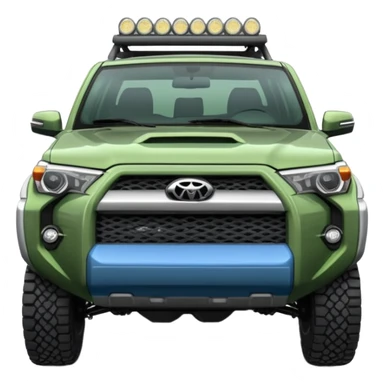 4 runner lifted with lights in the grill that is the color dusty grey green blue mixed sticker