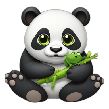 Panda avec une grenouille sticker