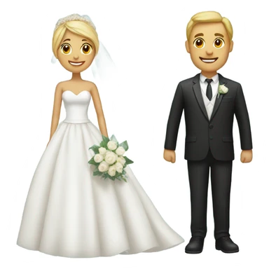 Bride and groom sticker