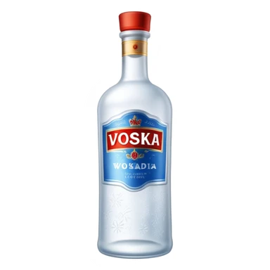 russian vodka bottle with a frosty look sticker