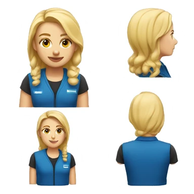 Amazon delivery driver blue vest blonde hair sticker