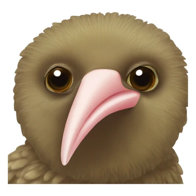 brown kiwi bird straight beak sticker