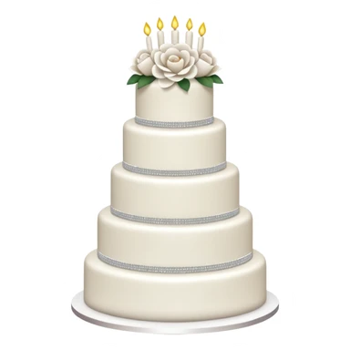 white wedding cake with floral decorations and sparkle effect sticker