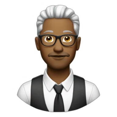 Man with glasses gangster white sticker