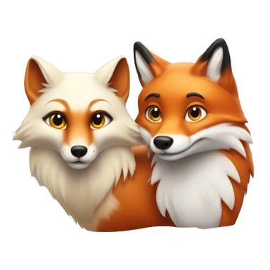 A red fox and an arctic fox sticker