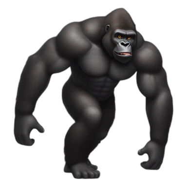 Very buff Gorilla puts man on the ground sticker