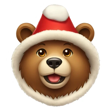 bear in a Russian hat with earflaps sticker