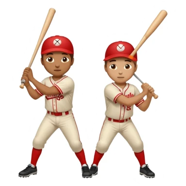 A guy hitting another guy with a bat sticker