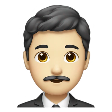Korean boy with a mustache wearing a suit sticker