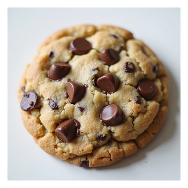 realistic chocolate chip cookie, photorealistic style sticker