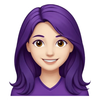 LaurenZside with brown eyes, long dark purple hair sticker