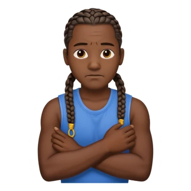 guy crossing his arms chocking him self with cornrows sticker