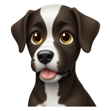 Cute Dansk-Svensk-Gardhund (dark brown-black with white) Emoji sticker
