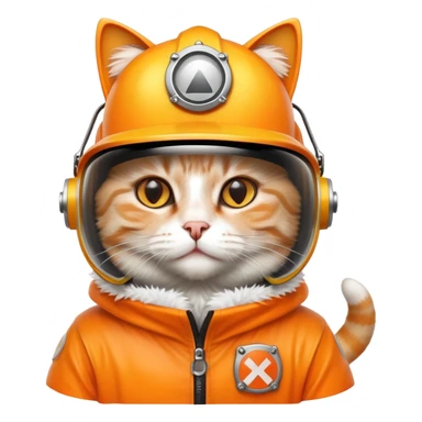 Cat in a hazmat helmet sticker