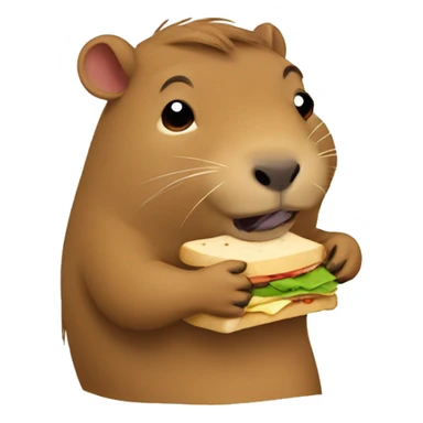 capybara eating sandwich sticker