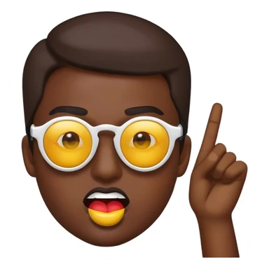 emoji with sunglasses and he’s beating his lips sticker