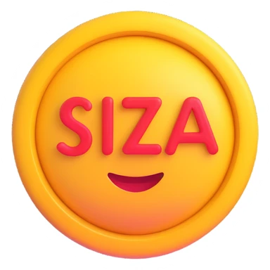 colorful 3D circular emoji with the word 'sziaa' in the center in a modern font sticker