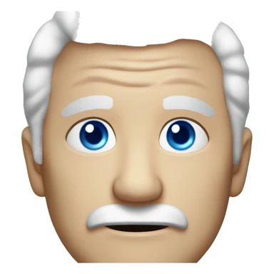 Old man white hair blue eyes no mustache sticker