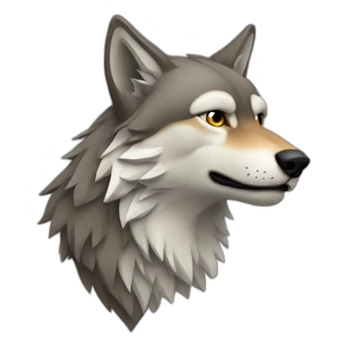 wolf head in profile looking to right sticker