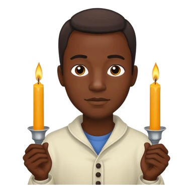 black man holding candles sticker