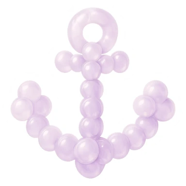 Make the anchor more transparent, realistic, and pastel, with soft pink and purple bubbles, realistic lighting, and a gentle pastel color palette, with no background. The style should be transparent, realistic, and pastel with soft pink and purple bubbles and realistic lighting. sticker