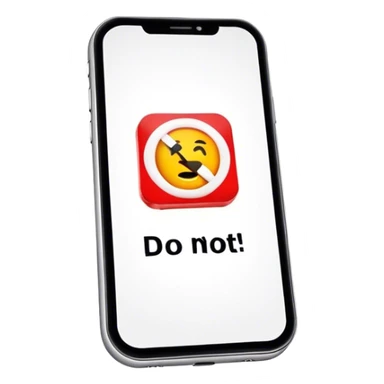 a mobile phone holding up a ‘do not disturb’ sign sticker