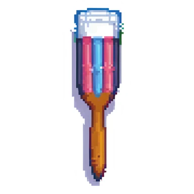 paintbrush in pixel art style sticker