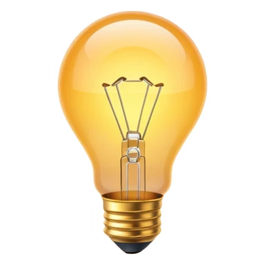 a glowing lightbulb where you can't see the inside of the lightbulb sticker