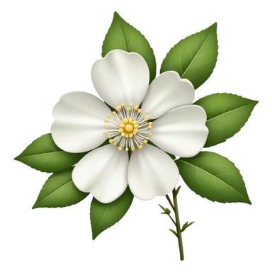 single Cherokee rose, straight stem sticker