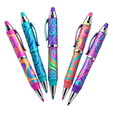3D, psychedelic colored hippie style pen. Pen only  sticker