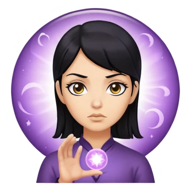 psychic with black hair sticker