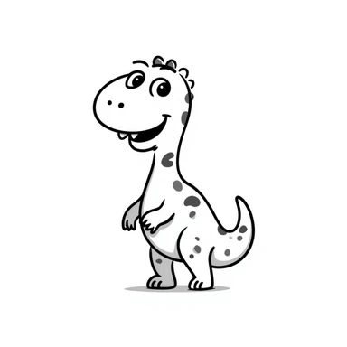 funny dinosaur, hand drawn doodle style sticker