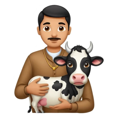 Indian man withg cow sticker