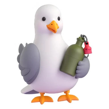 dove holding a grenade sticker