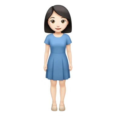 A full body short asian woman sticker