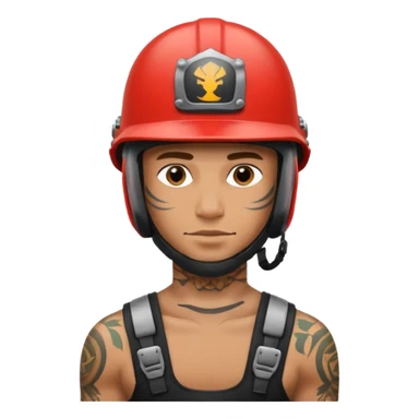 tattooed man in helmets sticker