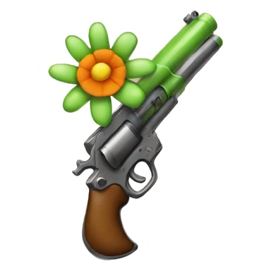 Long toy gun that has flower design sticker