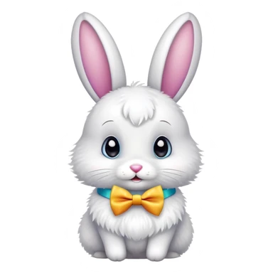cute Easter bunny wearing colorful bow tie sticker