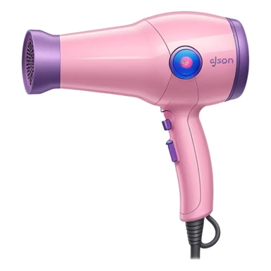 pastel pink Dyson hair dryer with visible streams of air sticker