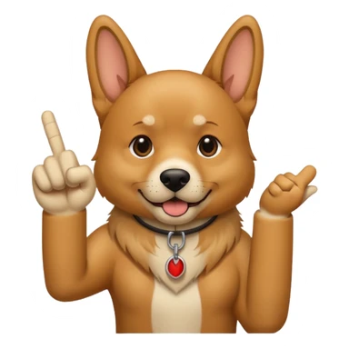 A dog sticking up the middle finger sticker