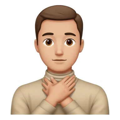 Hands crossed around neck guy  sticker