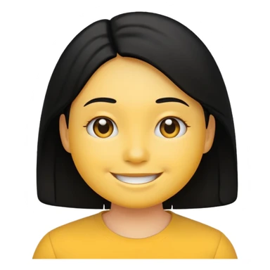 Emo emoji smiley face black hair hair sticker