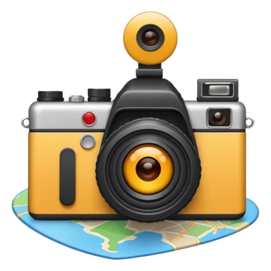 map and camera sticker