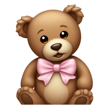 Teddy bear with light pink bow  sticker