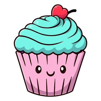 cute cartoon cupcake sticker